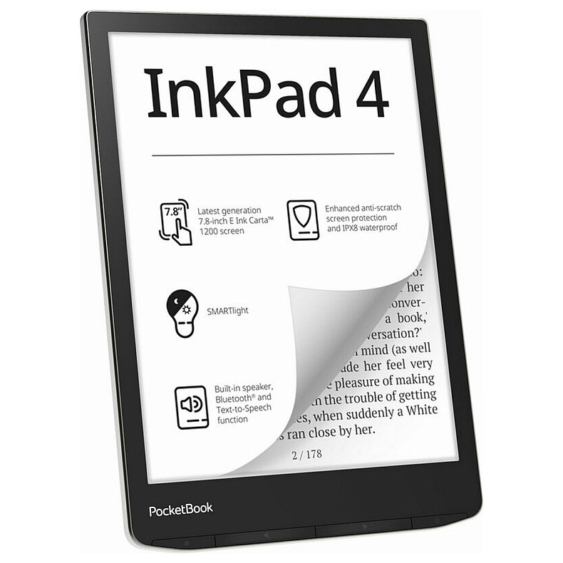 Електронна книга PocketBook 743G InkPad 4 Stundust Silver (PB743G-U-CIS)