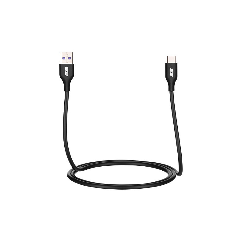 Кабель 2E USB-A > USB-C, 1м, Glow, черный