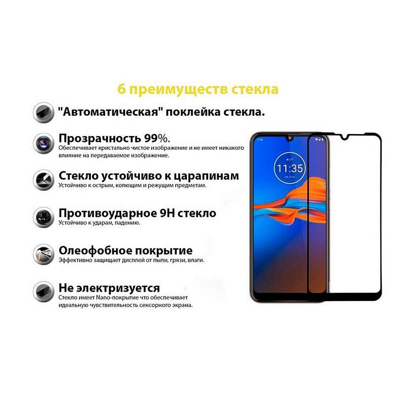 Захисне скло BeCover для Motorola Moto E6i Black (706654)