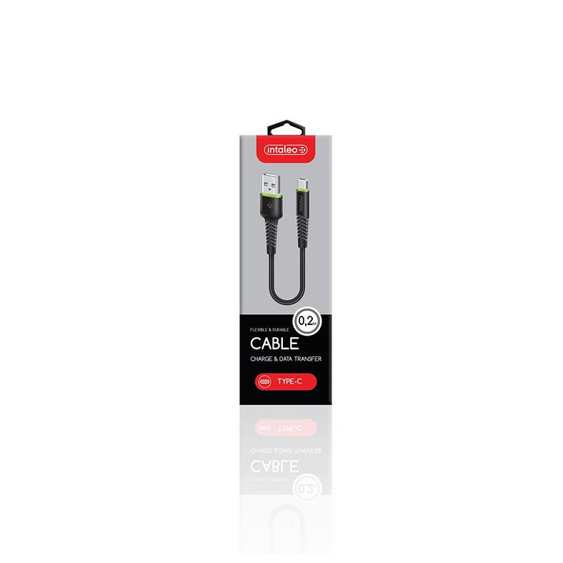 Кабель Intaleo CBFLEXT0 USB-USB Type-C 0.2м Black (1283126487446)