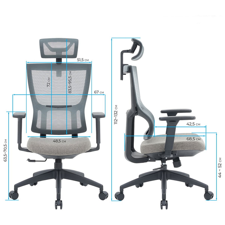 Крісло офісне OfficePro Elegant OC600-B-DG-DG