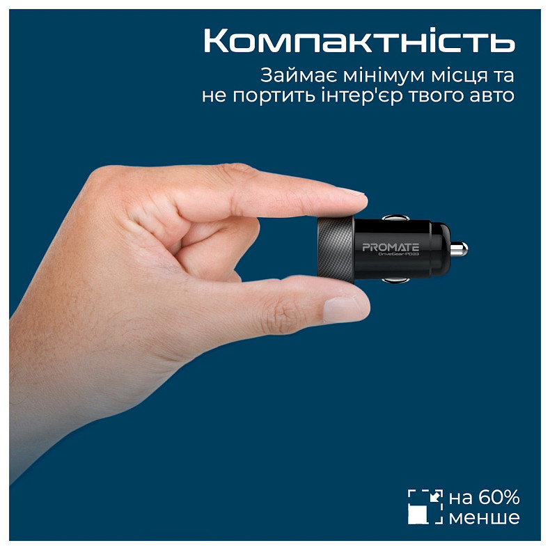 Автомобильное зарядное устройство Promate DriveGear-PD33 Black