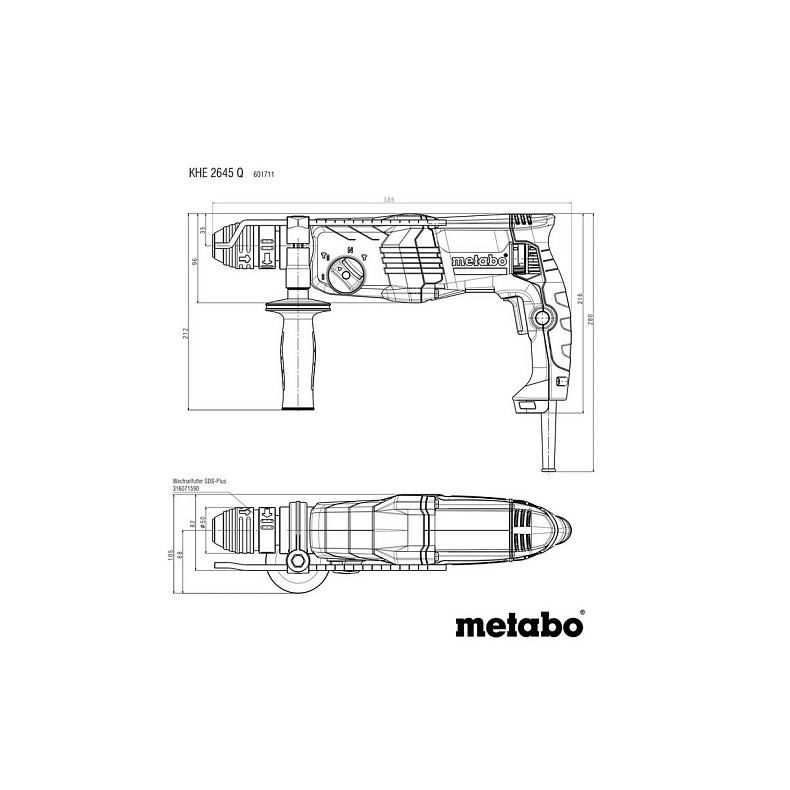 Перфоратор Metabo KHE 2645 Q SDS plus (601711500)