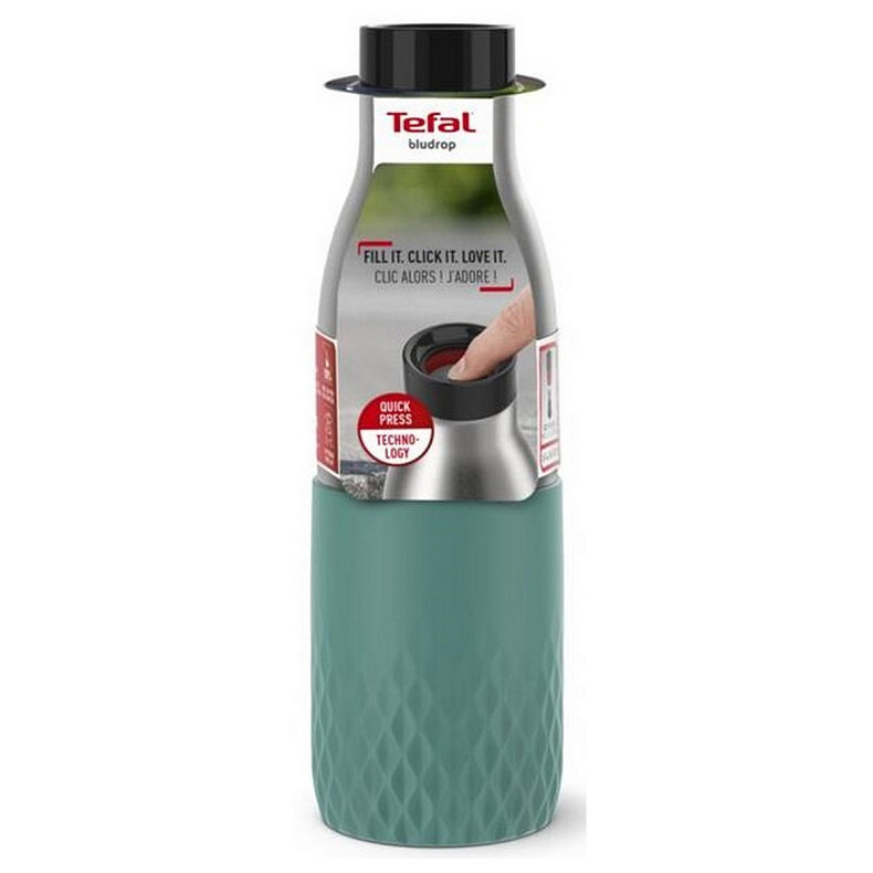Термопляшка Tefal Bludrop, 500мл, нержавіюча сталь, пластик, зелений (N3110610)