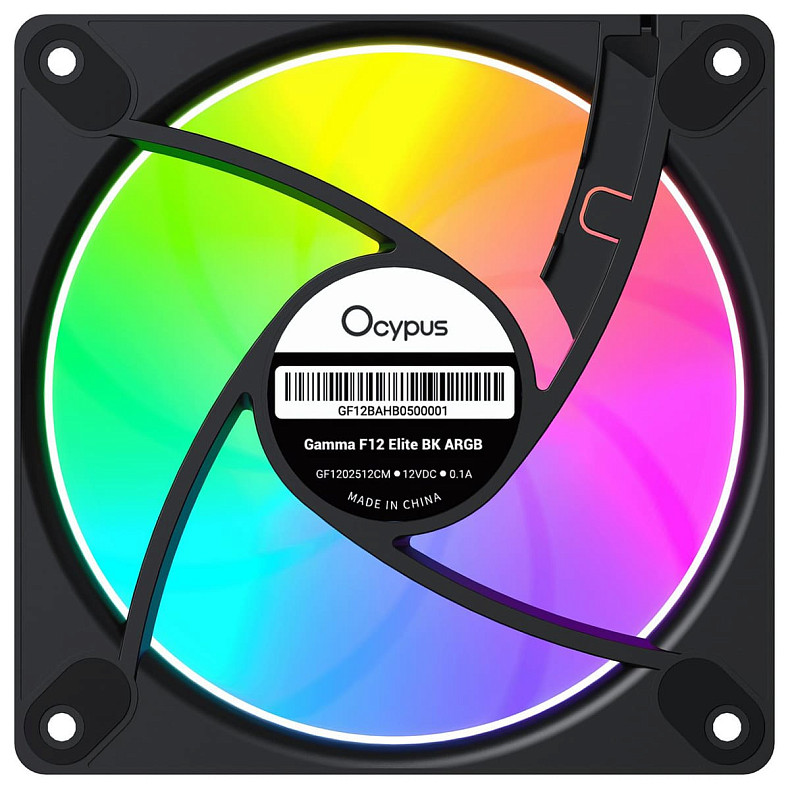 Корпусний вентилятор Ocypus GAMMA F12 ELITE BK ARGB REVERSE BLADE 120MM (GAMMA-F12-BK1AM01E-GL)