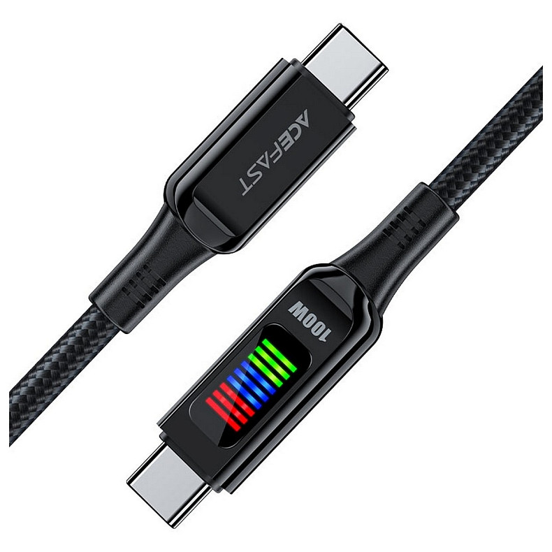 Кабель USB 2.0 USB-C to USB-C, 1,2 м, 100W, с дисплеем, C7-03 Acefast