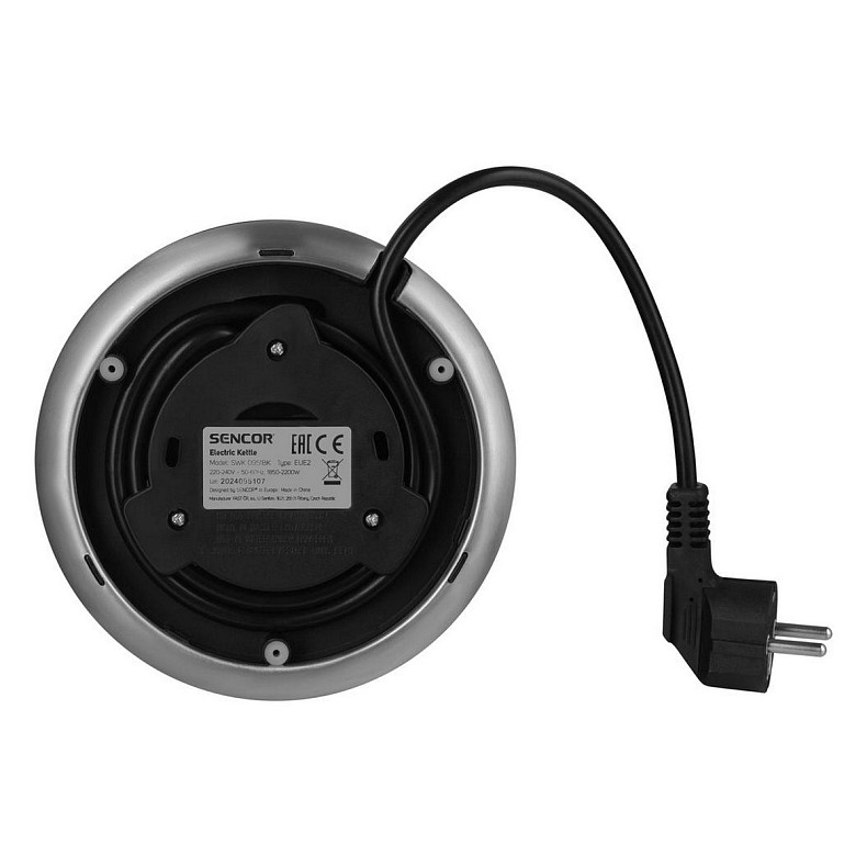 Електрочайник Sencor 1.7л, Strix, LED дисплей, подвійні стінки, сенс. керування, чорний
