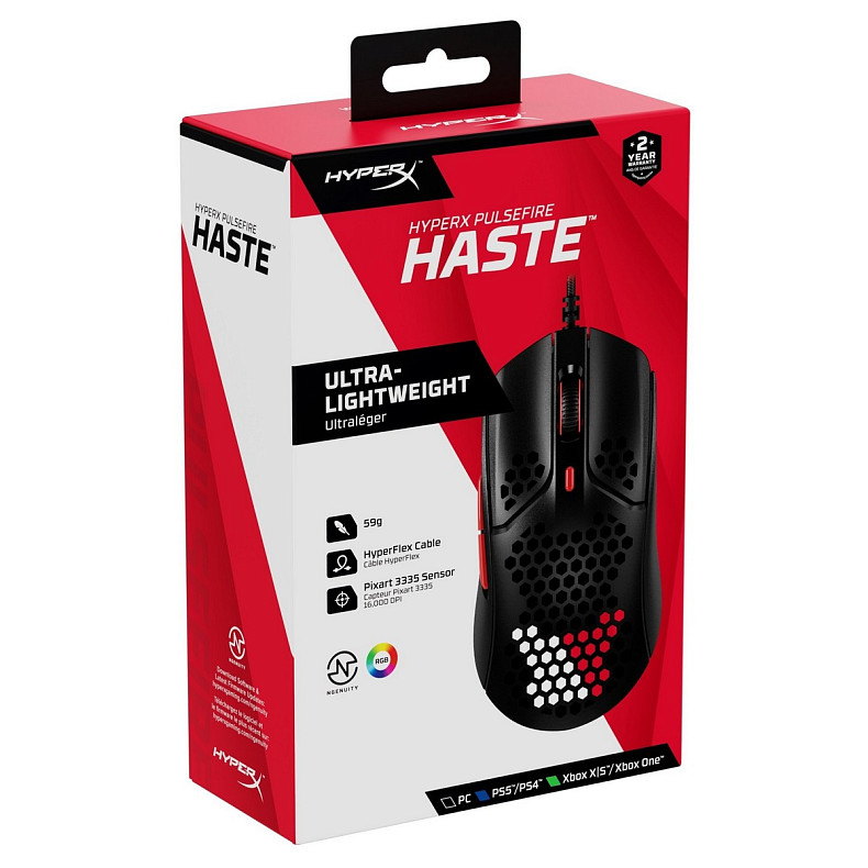 Мышка HyperX Pulsefire Haste Black/Red USB (4P5E3AA)