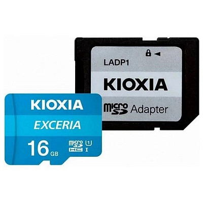 Карта памяти Secure Digital Micro 16Gb KIOXIA Exceria M203 (class 10 UHS I U1) Retail 10 + adapter