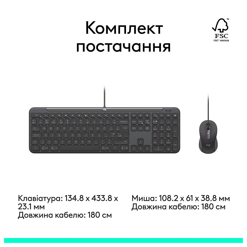 Комплект (клавиатура, мышь) Logitech Signature Slim Combo MK620 Graphite (920-013349)