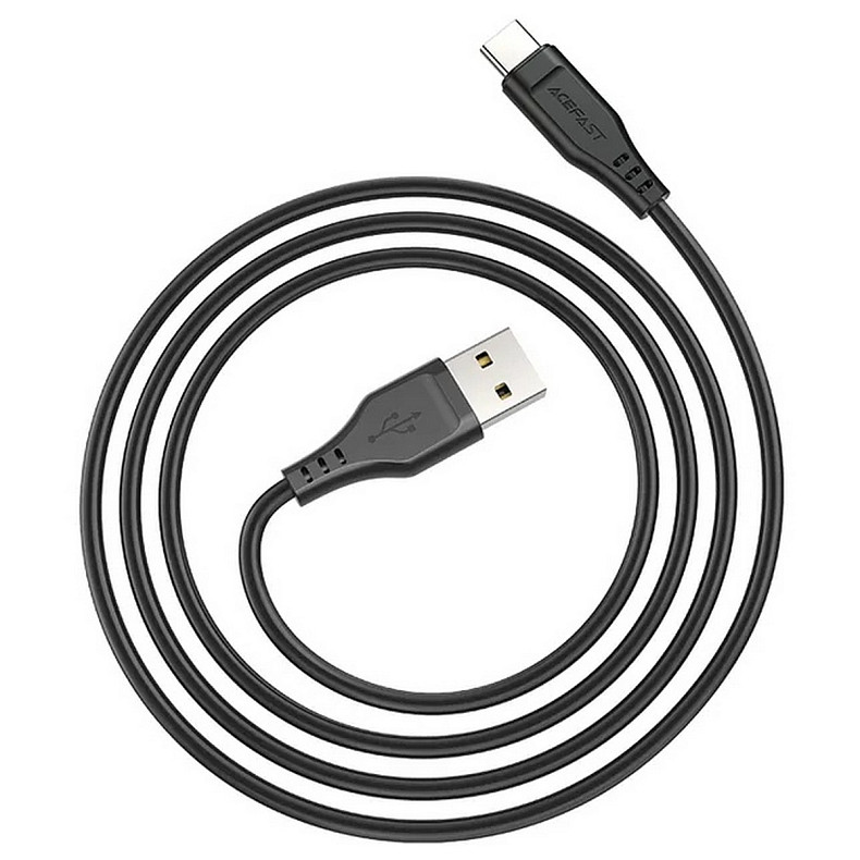 Кабель USB 2.0 USB-A to USB-C, 1,2 м, 3.0A, TPE C3-04 Black Acefast