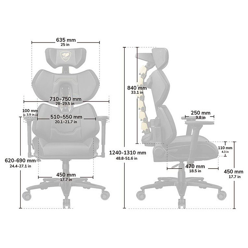 Компьютерное кресло для геймера Cougar Terminator Elite Gold