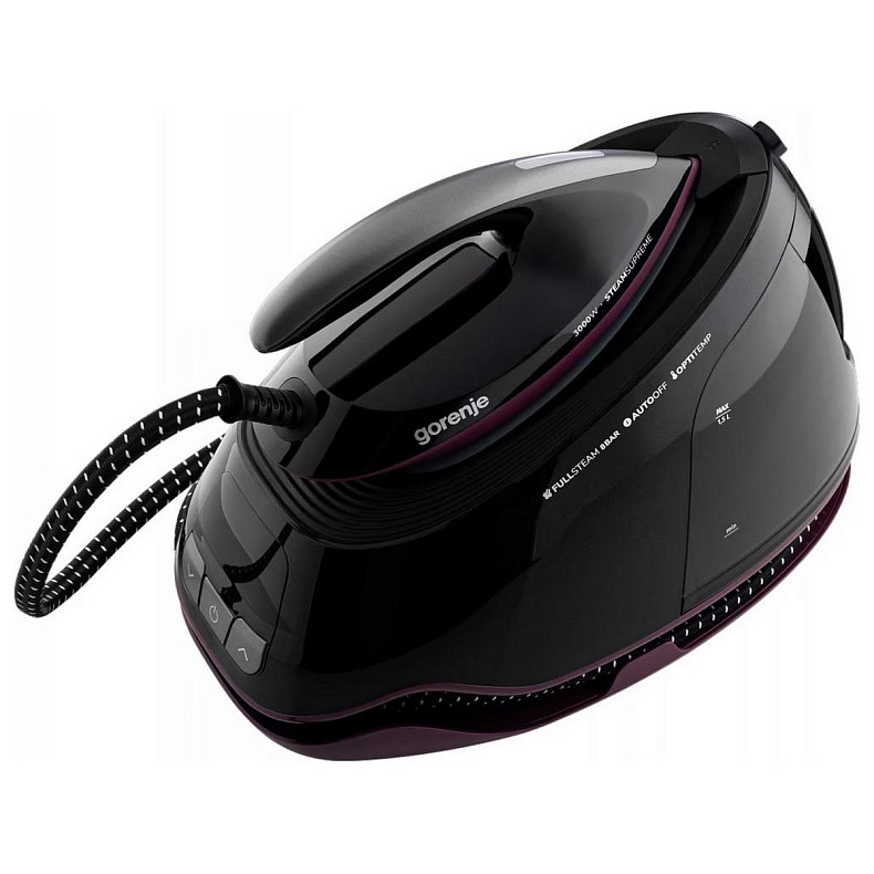 Праска-парогенератор Gorenje, 3000Вт, 1500мл, паровий удар -160гр, дисплей, керам. підошва, чорний