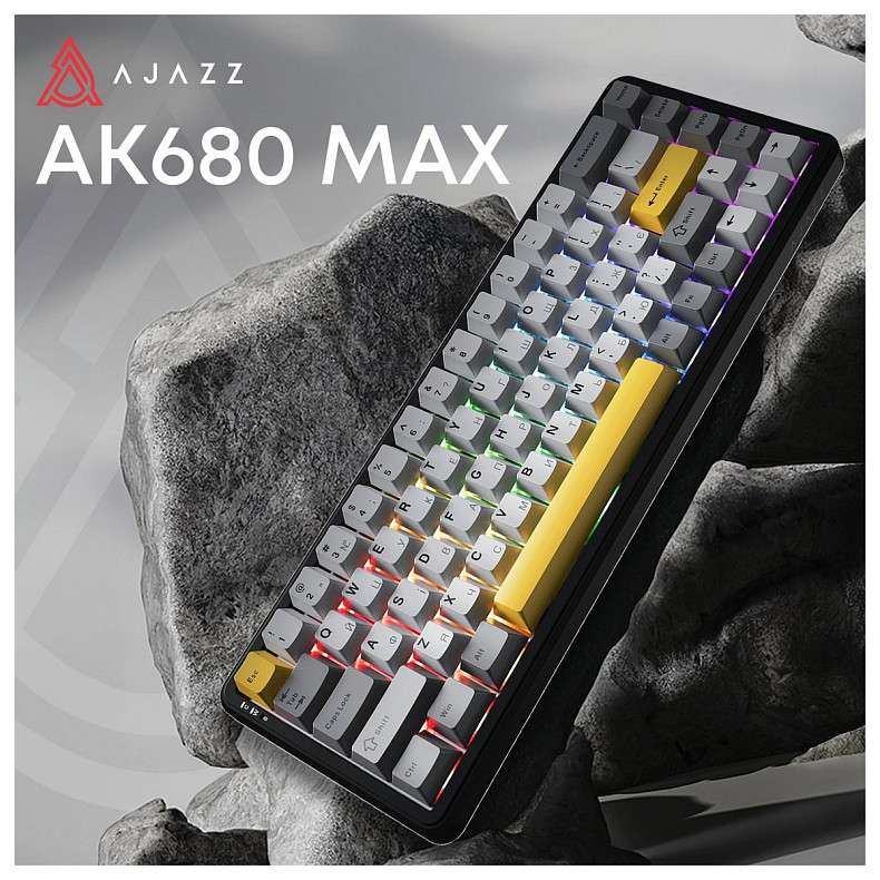 Клавіатура Ajazz AK680 MAX Magnetic Switch RGB USB Black (AK680-M-BGY-AW)
