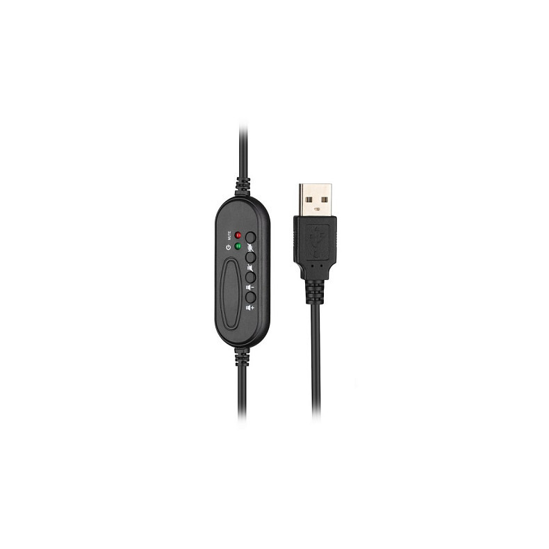 Гарнітура ПК моно On-ear 2E CH11 USB, omni-mic, 2м, чорний