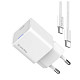 Сетевое зарядное устройство ColorWay GaN Mini 25W PD Port PPS USB-C White (CW-CHS052PDC-WT) + кабель