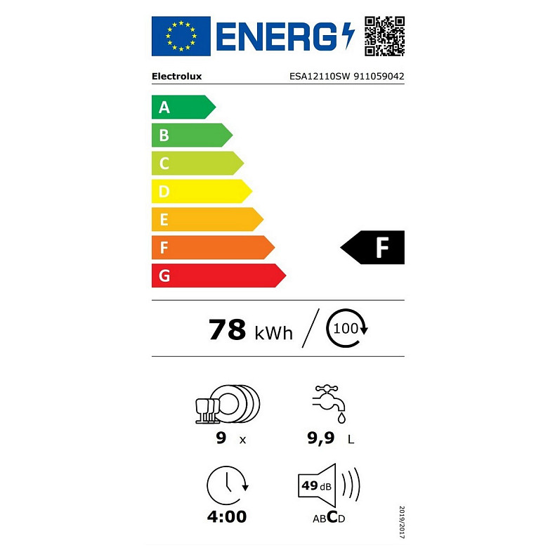 Посудомийна машина Electrolux ESA12110SW