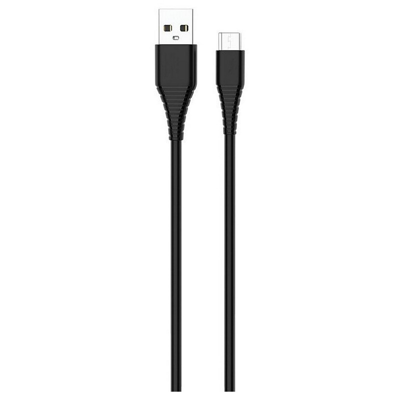 Кабель ColorWay USB-microUSB (PVC), 2.4А, 1м, Black (CW-CBUM025-BK)
