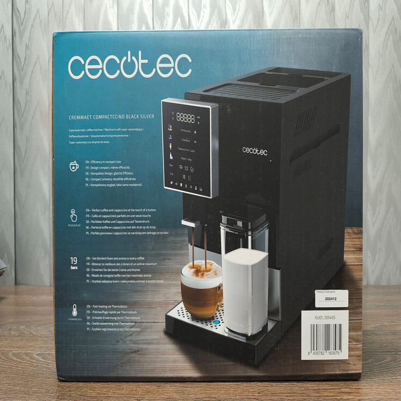 Кофемашина CECOTEC Cremmaet Compactccino Black/Silver  -  Уценка
