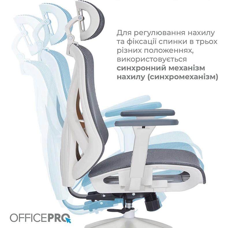 Крісло офісне Officepro Atlas OC630-W-DG-DG