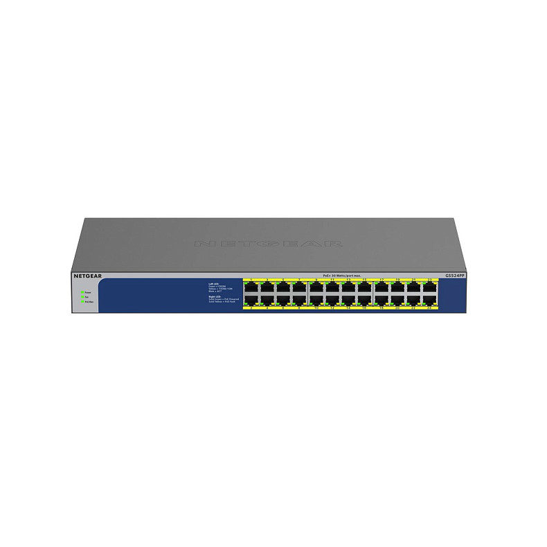 Комутатор NETGEAR GS524PP 24xGE PoE+(300Вт), некерований