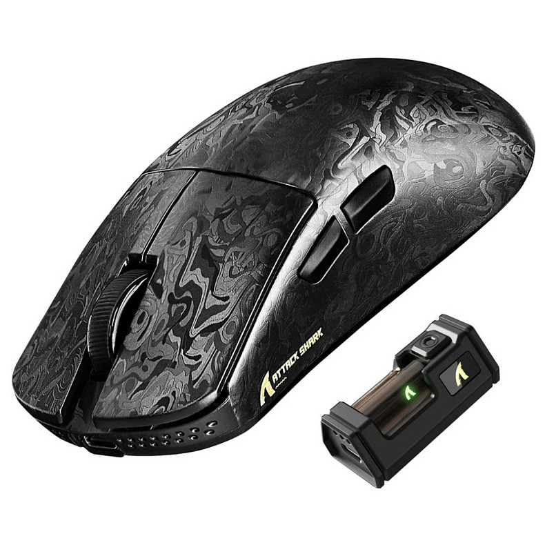 Мышка Attack Shark R11 Ultra, Wireless/Bluetooth, 42000dpi, (PAW3950MAX), 6кн., Ink Blade
