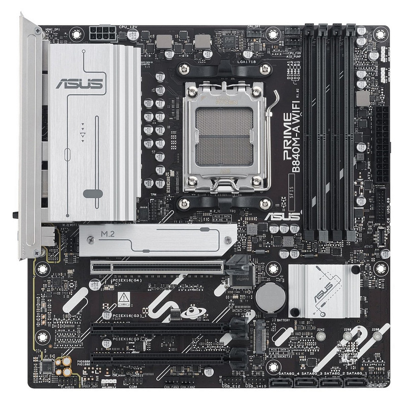 Материнская плата ASUS PRIME B840M-A WIFI sAM5 B840 4xDDR5 M.2 HDMI DP WiFi BT mATX