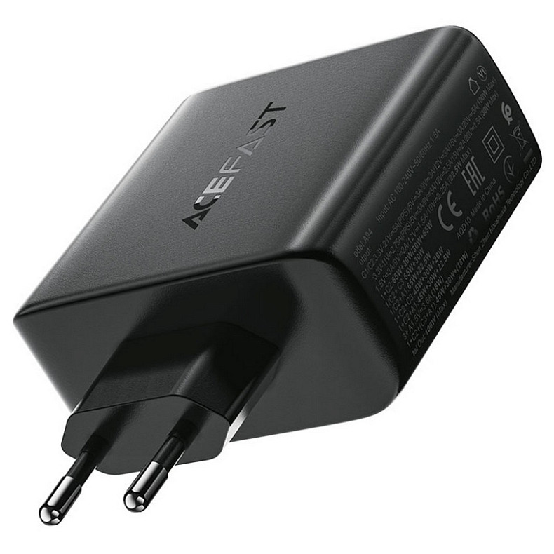 Зарядний пристрій 4xUSB 100W (3xUSB-C+USB-A) Gan A94 Fast Charger Black Acefast