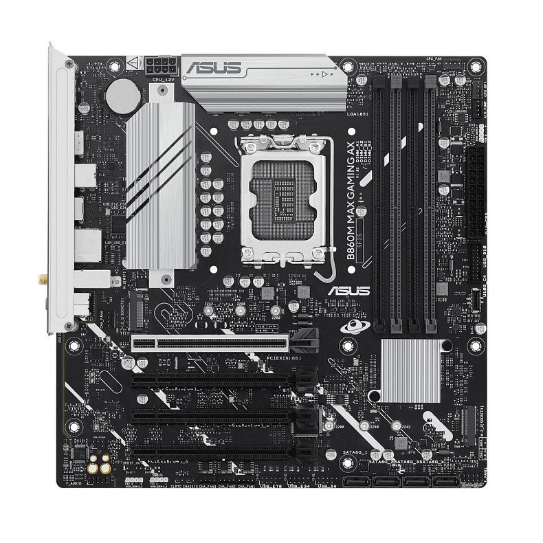 Материнcька плата ASUS B860M MAX GAMING AX s1851 B860 4xDDR5 M.2 DP USB Type-C Wi-Fi BT mATX