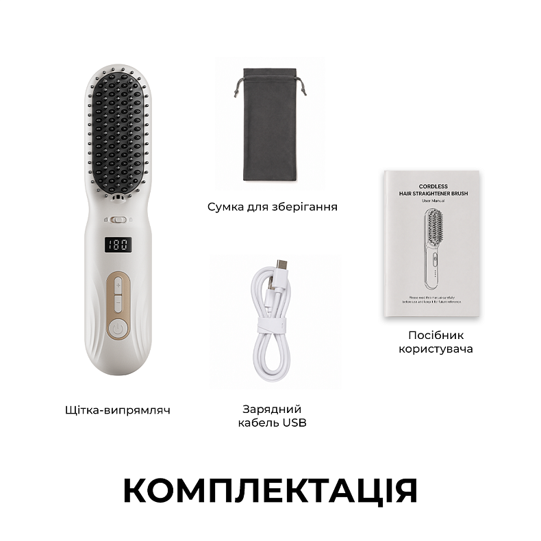 Беспроводная щетка-выпрямитель для волос с ионизацией Dreame Silky White (AA02A-WH)