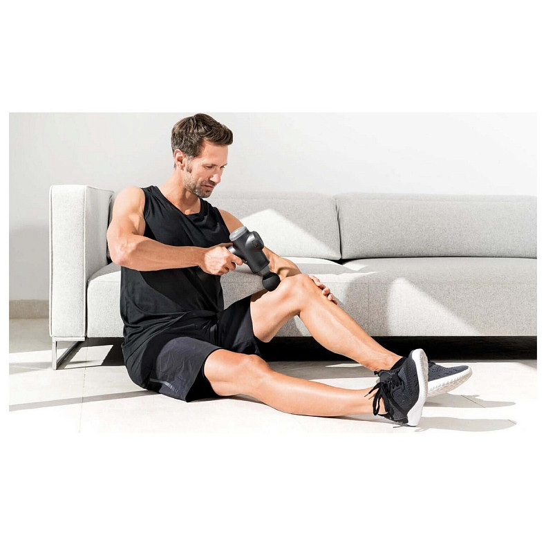 Масажер Beurer для тіла, літій-іонний акум., фасціальний, 6 насадок, чорний