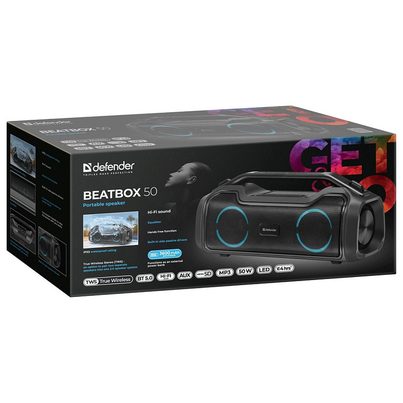 Портативна акустика Defender Beatbox 50 (65950)