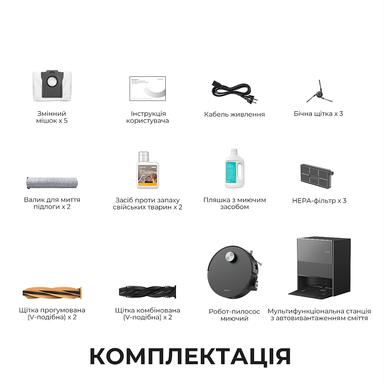 Робот-пилосос миючий Dreame Aqua 10 Ultra Roller Complete Black