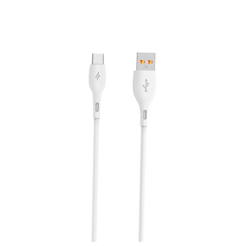 Кабель SkyDolphin S22T Soft Silicone USB - Type-C USB (M/M), 1 м, White (SDUSB-000602)