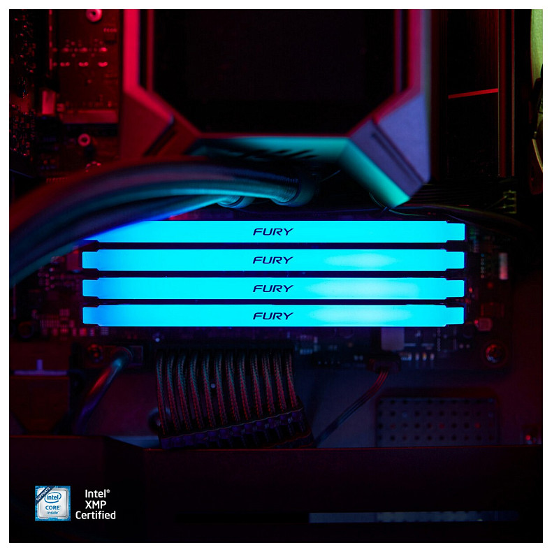 ОЗУ Kingston Fury Beast DDR4 8GB 3200MHz RGB (KF432C16BB2A/8WP)