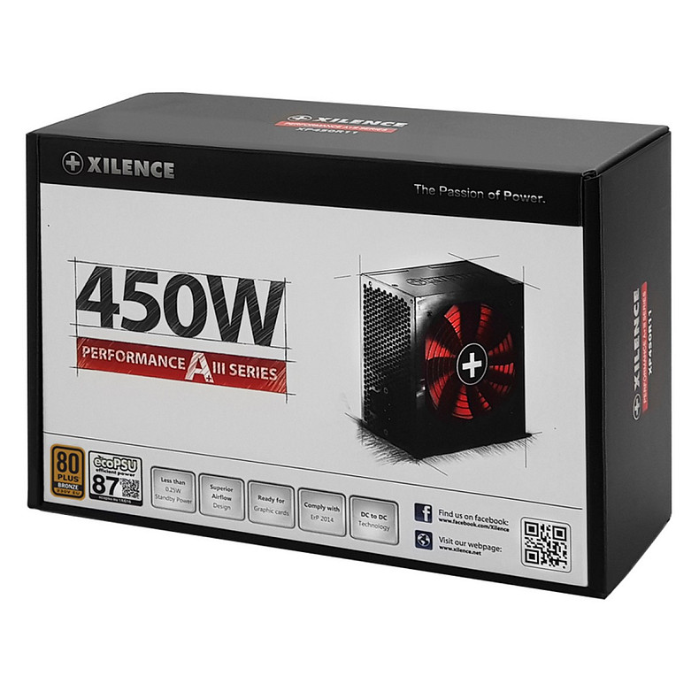 БЖ 450W Xilence XP450R11 Performance A+ III, 120mm, 80+ BRONZE, Retail Box