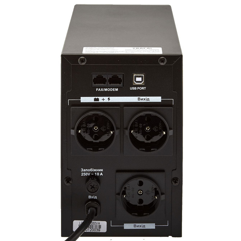 ДБЖ LogicPower LPM-UL1250VA, Lin.int., AVR, 3 x євро, USB, LCD, метал