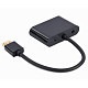 Адаптер-перехідник HDMI на HDMI/VGA+Аудио 3,5