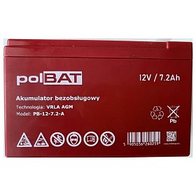 Аккумуляторная батарея PolBAT 12V 7.2AH AGM (PB-12-7,2-A)