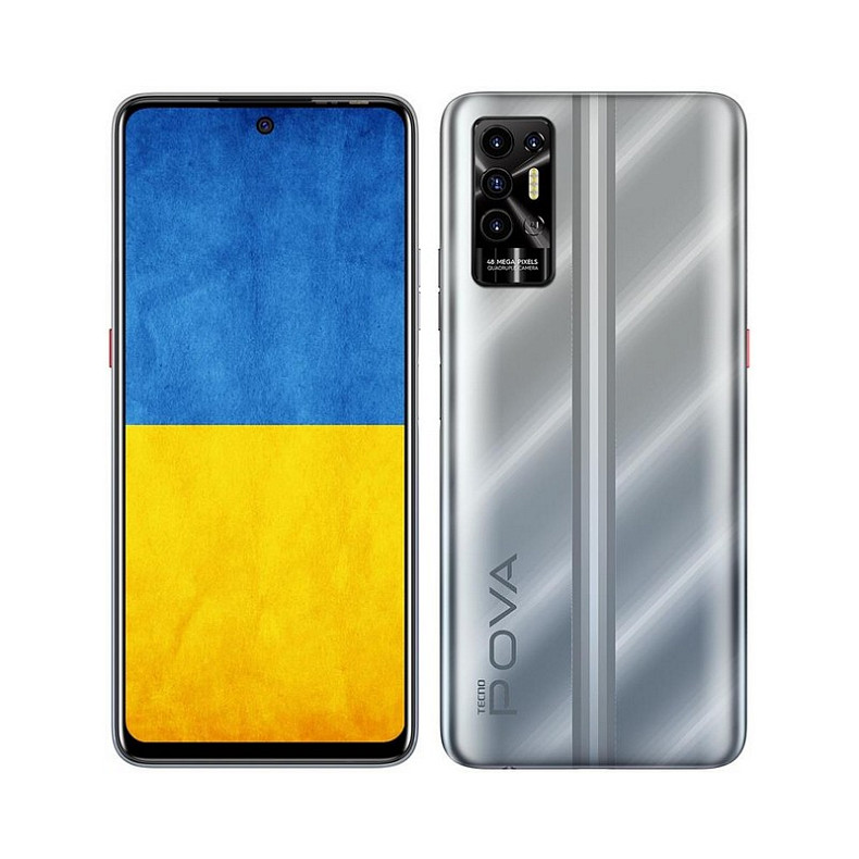 Смартфон Tecno Pova-2 (LE7n) 4/64GB Dual Sim Polar Silver (4895180768453)