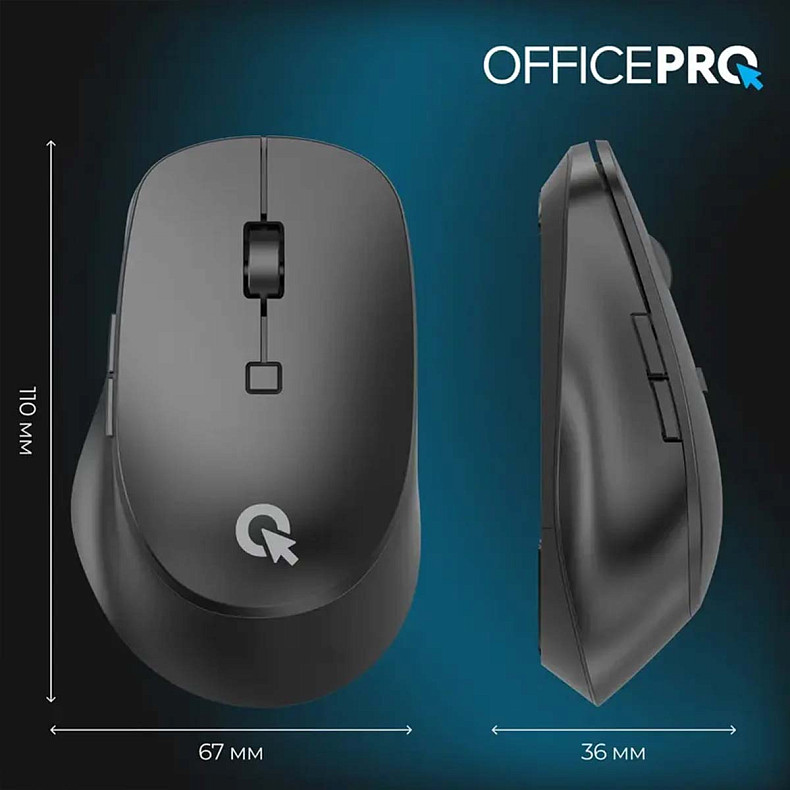 Миша OfficePro M305B Silent Click Ergonomic Wireless Black
