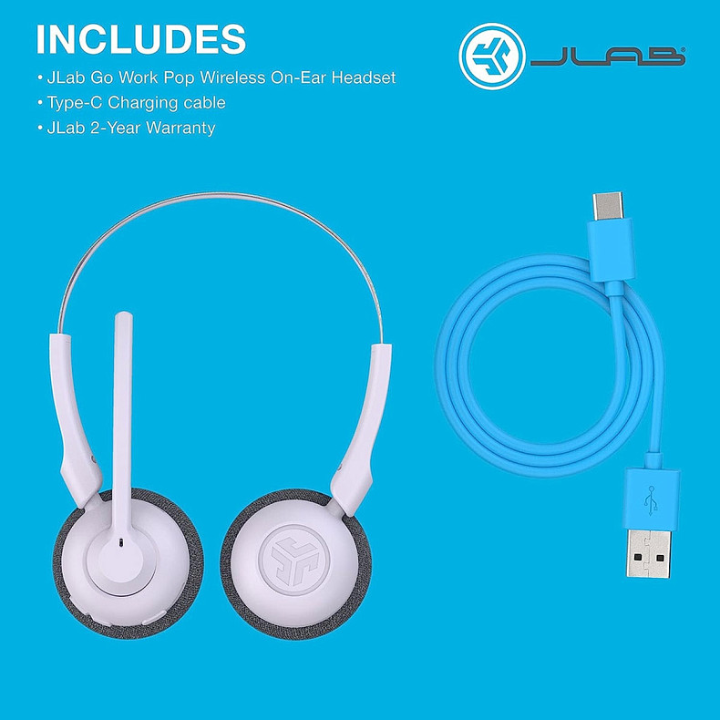 Наушники JLAB GO Work Pop Wireless Headphones Lilac (IEUHBGWRKPOPRLLC4)