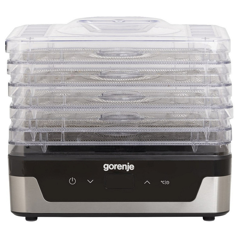 Сушарка для продуктів Gorenje 230Вт, піддонів - 5x2.8см, діаметр - 29см, макс - 75°С, електр.упр,біл