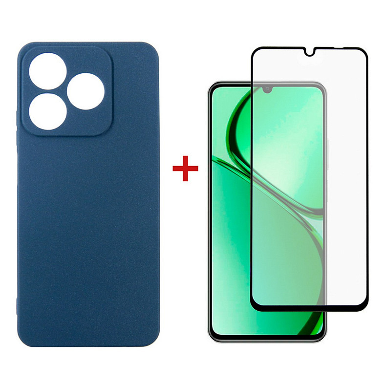 Чeхол-накладка Dengos для Realme C63 Blue (DG-KM-104) + защитное стекло