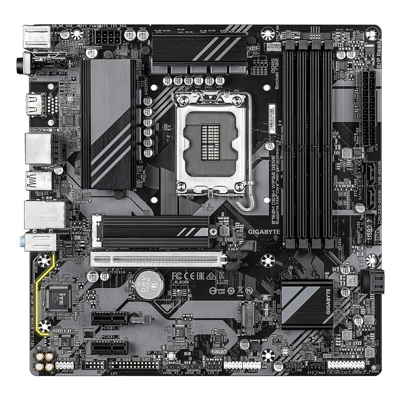 Материнська плата GIGABYTE B760M DS3H WF6E GEN5 s1700 B760 4xDDR5 M.2 Wi-Fi BT HDMI mATX