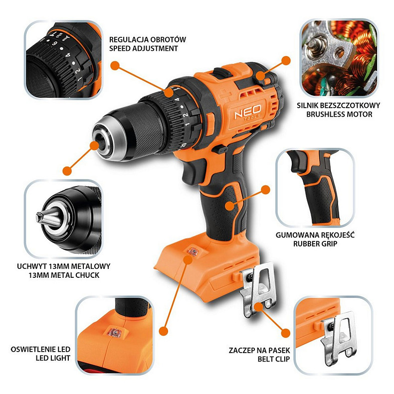 Шуруповерт-дрель аккумуляторная Neo Tools 04-619