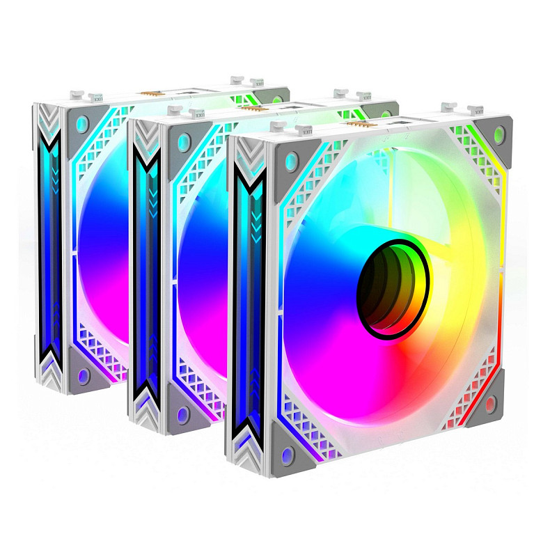 Корпусный вентилятор 2E GAMING Air Cool Magic Mirror ACF120MW-ARGB, 3x120мм, 2000rpm, 4pin PWM +5VAR