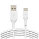 Кабель Belkin USB-A - USB-С, PVC, 1м White