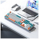 Клавиатура Aula Mechanical F2088 PRO White/Blue, plus 9 Orange keys KRGD blue (6948391234908)