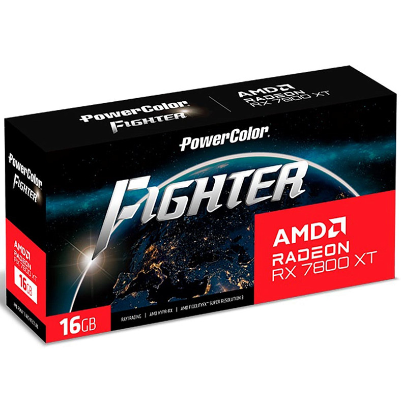 Видеокарта AMD Radeon RX 7800 XT 16GB GDDR6 Fighter PowerColor (RX 7800 XT 16G-F/OC)